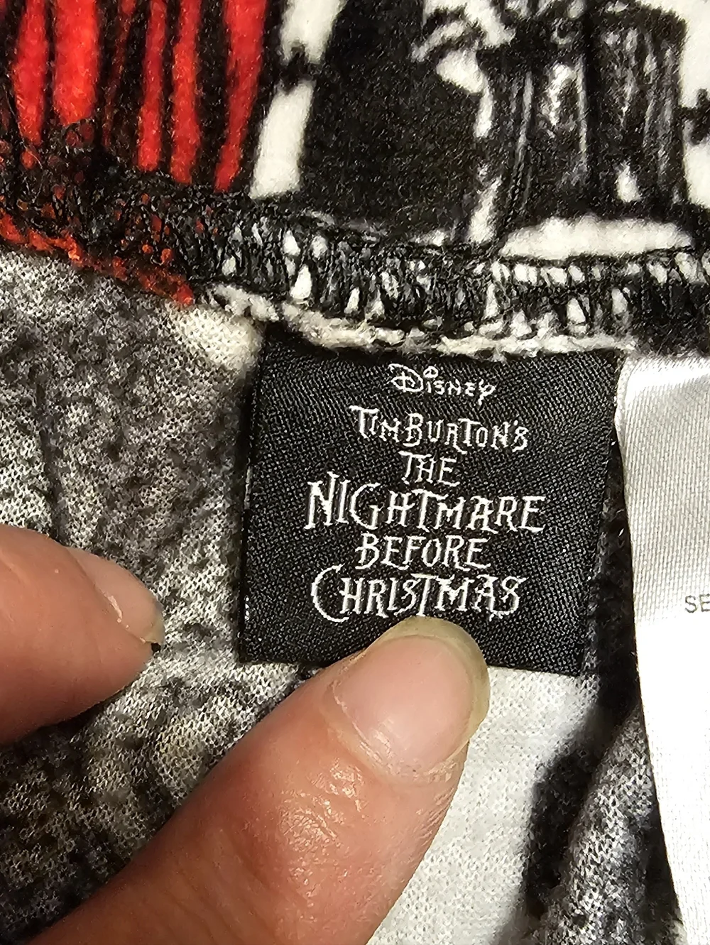 Disney The Nightmare Before Christmas Black, Red & Black Lounge Pants. Size L. - Picture 2 of 4